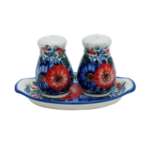 Solniczka i pieprzniczka z tacką (A12 D12)