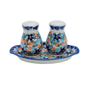 Solniczka i pieprzniczka z tacką (A12 D83)