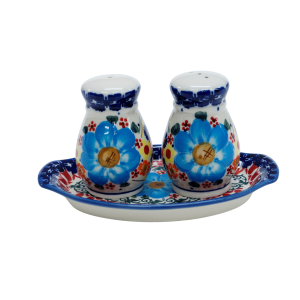 Solniczka i pieprzniczka z tacką (A12 D59)