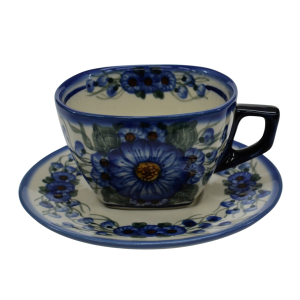 Filiżanka kwadratowa ze spodkiem do kawy i herbaty 300ml (A504 D36)