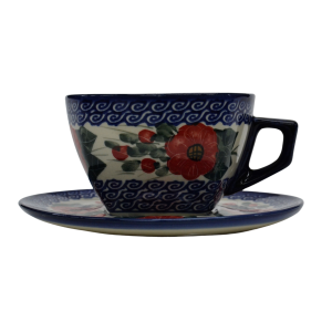 Filiżanka kwadratowa ze spodkiem do kawy i herbaty 300ml (A504 D15)