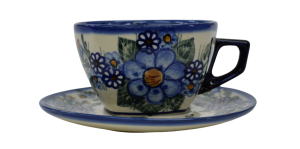 Filiżanka kwadratowa ze spodkiem do kawy i herbaty 300ml (A504 D7)