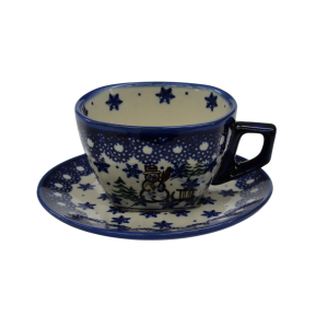 Filiżanka kwadratowa ze spodkiem do kawy i herbaty 300ml (A504 D33)