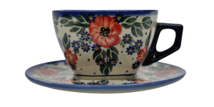 Filiżanka kwadratowa ze spodkiem do kawy i herbaty 300ml (A504 D56)