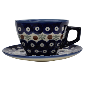 Filiżanka kwadratowa ze spodkiem do kawy i herbaty 300ml (A504 D24)