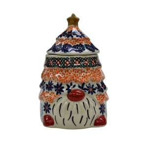 Pojemnik ceramiczny Gnom choinka z pokrywką (A523 D77)