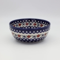 Miska / salaterka z rantem 23 cm A196 D105 – ręcznie malowana ceramika bolesławiecka, tradycyjny wzór kobaltowy, elegancki design do serwowania sałatek i dań głównych.