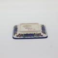 Hand-painted square sushi plate from Bolesławiec pottery.