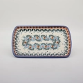 Elegancka ceramiczna tacka prostokątna Bolesławiec – unikatowa ceramika użytkowa na Twój stół.
