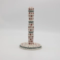 Ręcznie malowany ceramiczny stojak na ręcznik papierowy z Bolesławca.