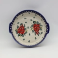 Ceramiczny półmisek okrągły z uchwytami, idealny do serwowania dań na gorąco i na zimno.