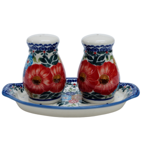 Solniczka i pieprzniczka z tacką (A12 D60)