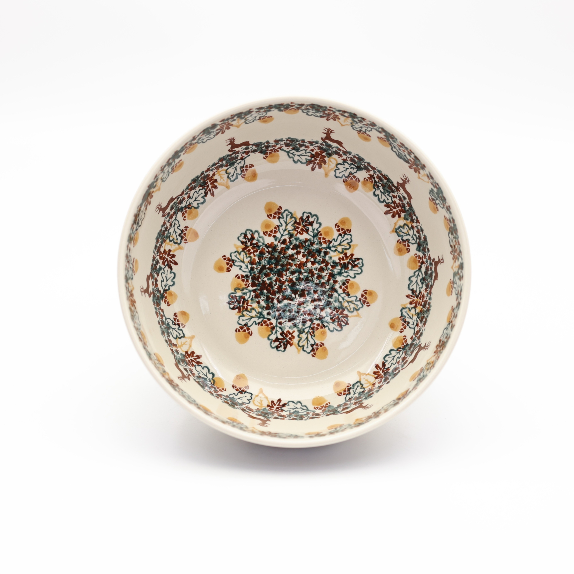 Miska / salaterka z rantem 23 cm A196 D79 – ręcznie malowana ceramika bolesławiecka, tradycyjny wzór niebiesko-biały, elegancka do serwowania sałatek i dań głównych.