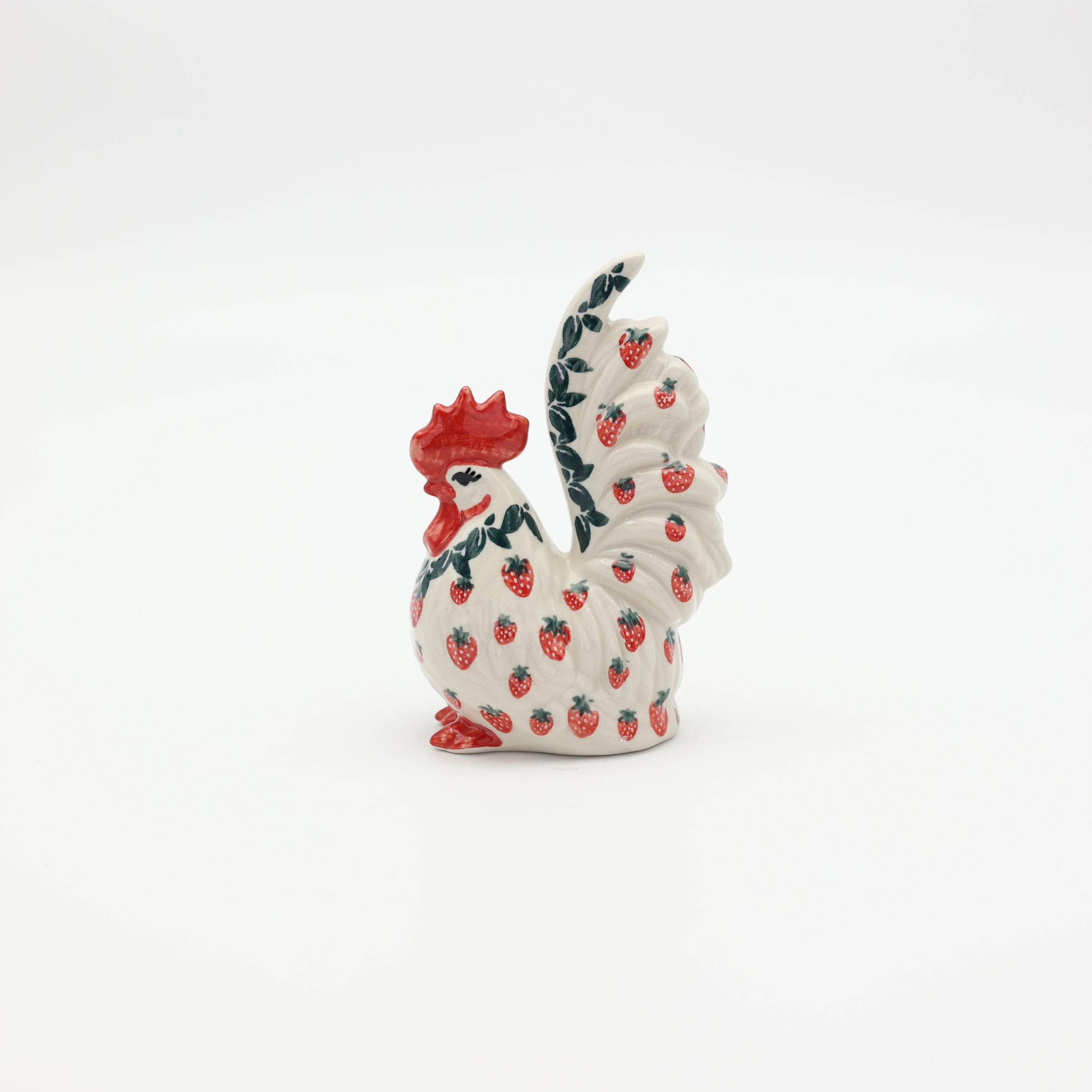 Kogut ceramiczny A382 D139 – ręcznie malowana ceramika bolesławiecka w tradycyjnym wzorze, dekoracyjna figurka do domu lub kuchni.