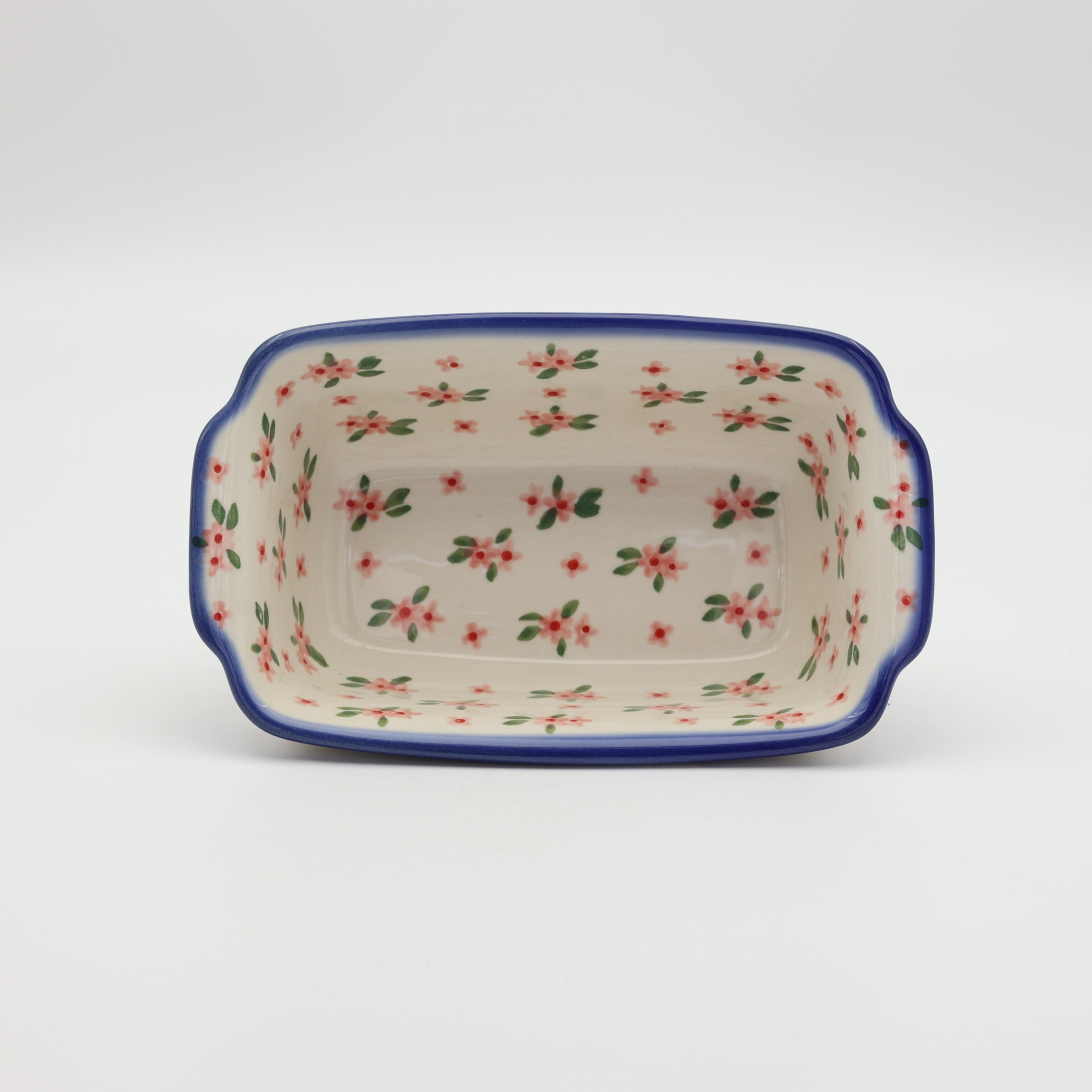 Forma ceramiczna z uszami do pieczenia chleba II A181 D141 – ręcznie malowana ceramika bolesławiecka, idealna do wypieku chleba, trwała i dekoracyjna.
