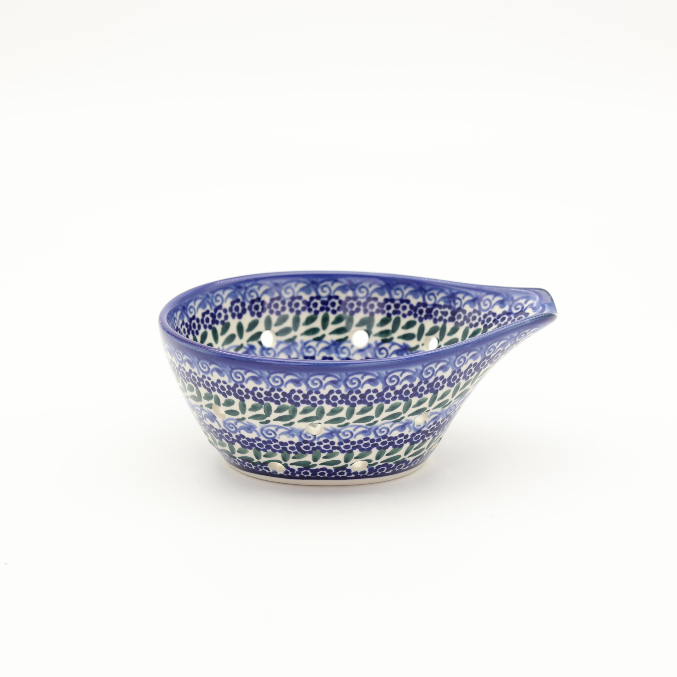 Durszlak / cedzak ceramiczny A506 D75 – ręcznie malowana ceramika bolesławiecka, praktyczny i dekoracyjny do odcedzania makaronu i warzyw.