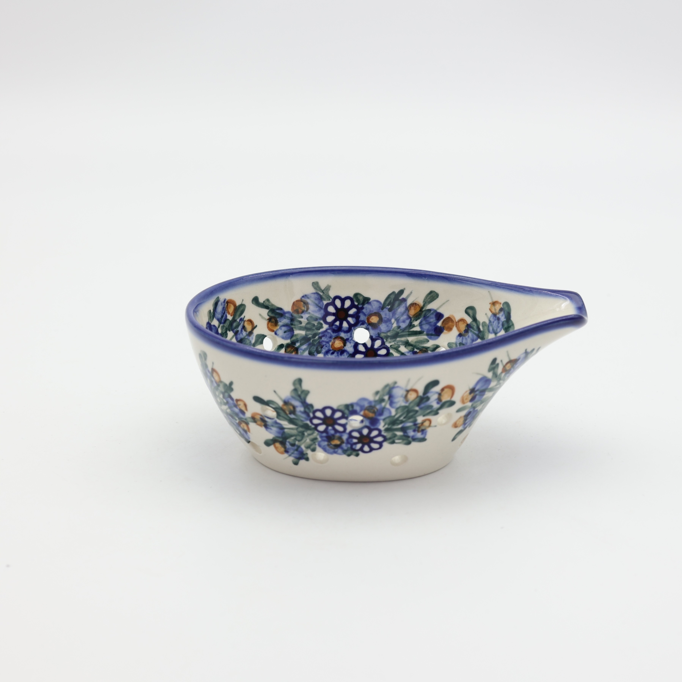 Durszlak / cedzak ceramiczny A506 D7 – ręcznie malowana ceramika bolesławiecka, praktyczny i dekoracyjny do odcedzania makaronu, warzyw i owoców.