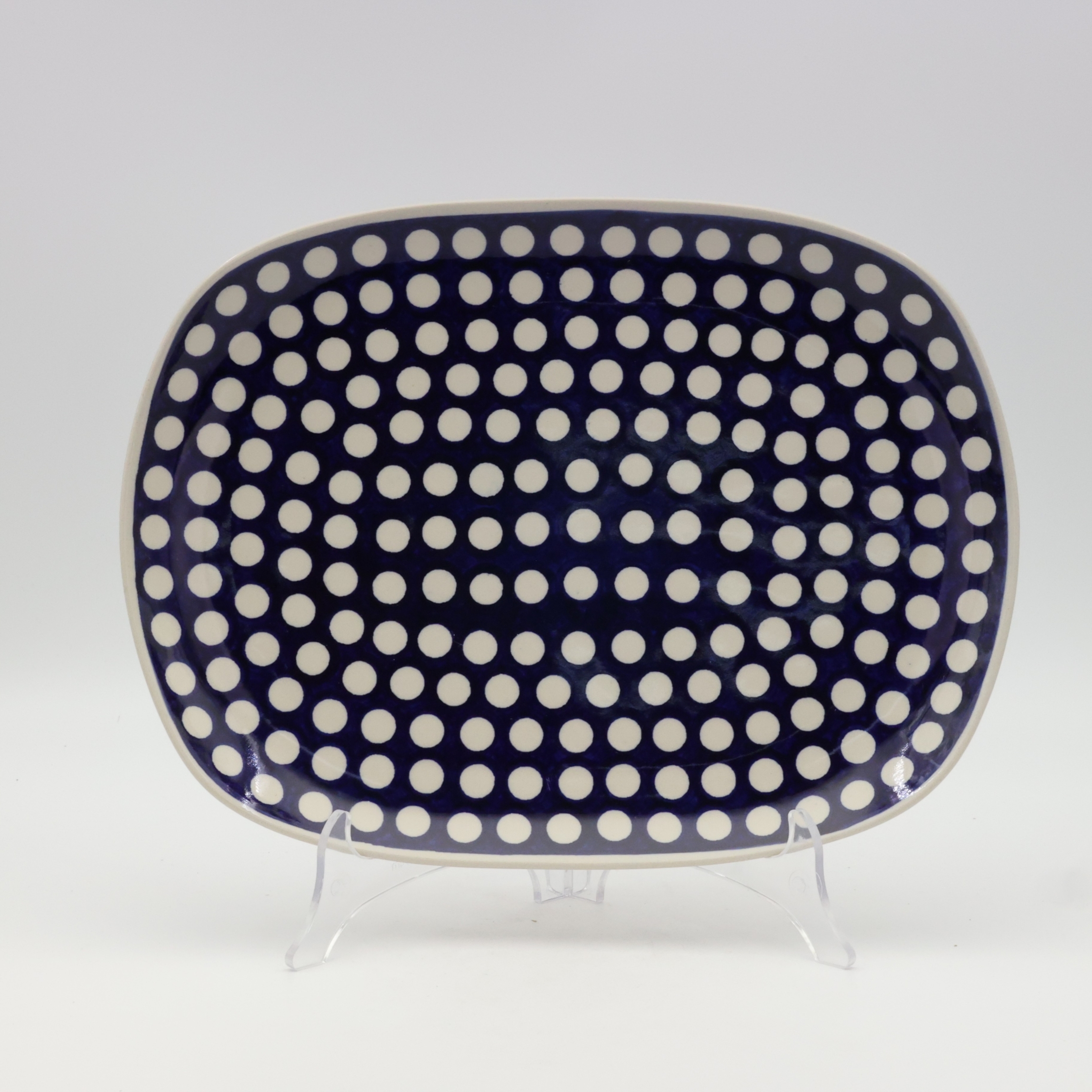 Duży ceramiczny półmisek ROGAŚ A173 D64, ręcznie malowany, idealny do serwowania mięs, wędlin i przekąsek.