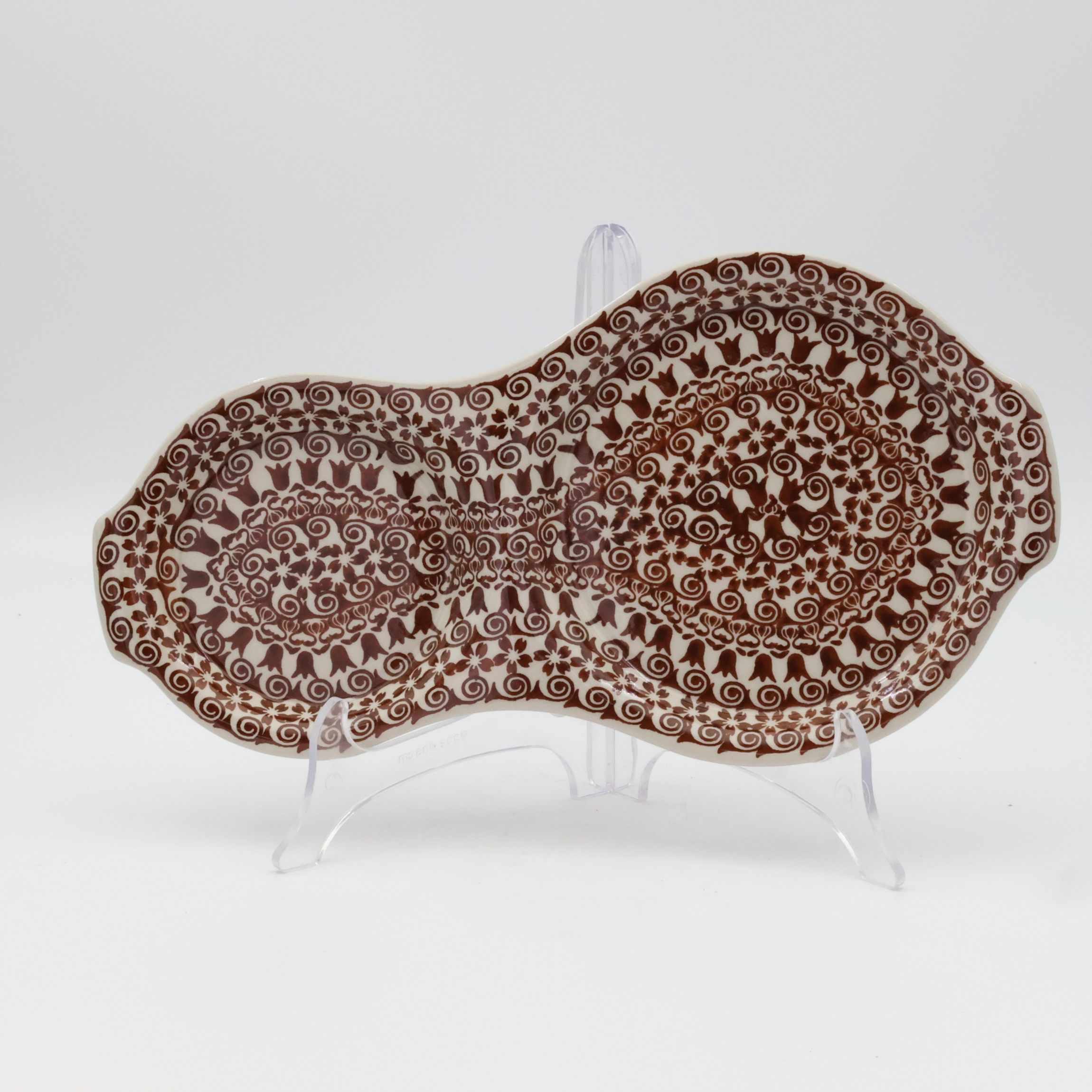 Hand-painted ceramic breakfast tray from Bolesławiec pottery.