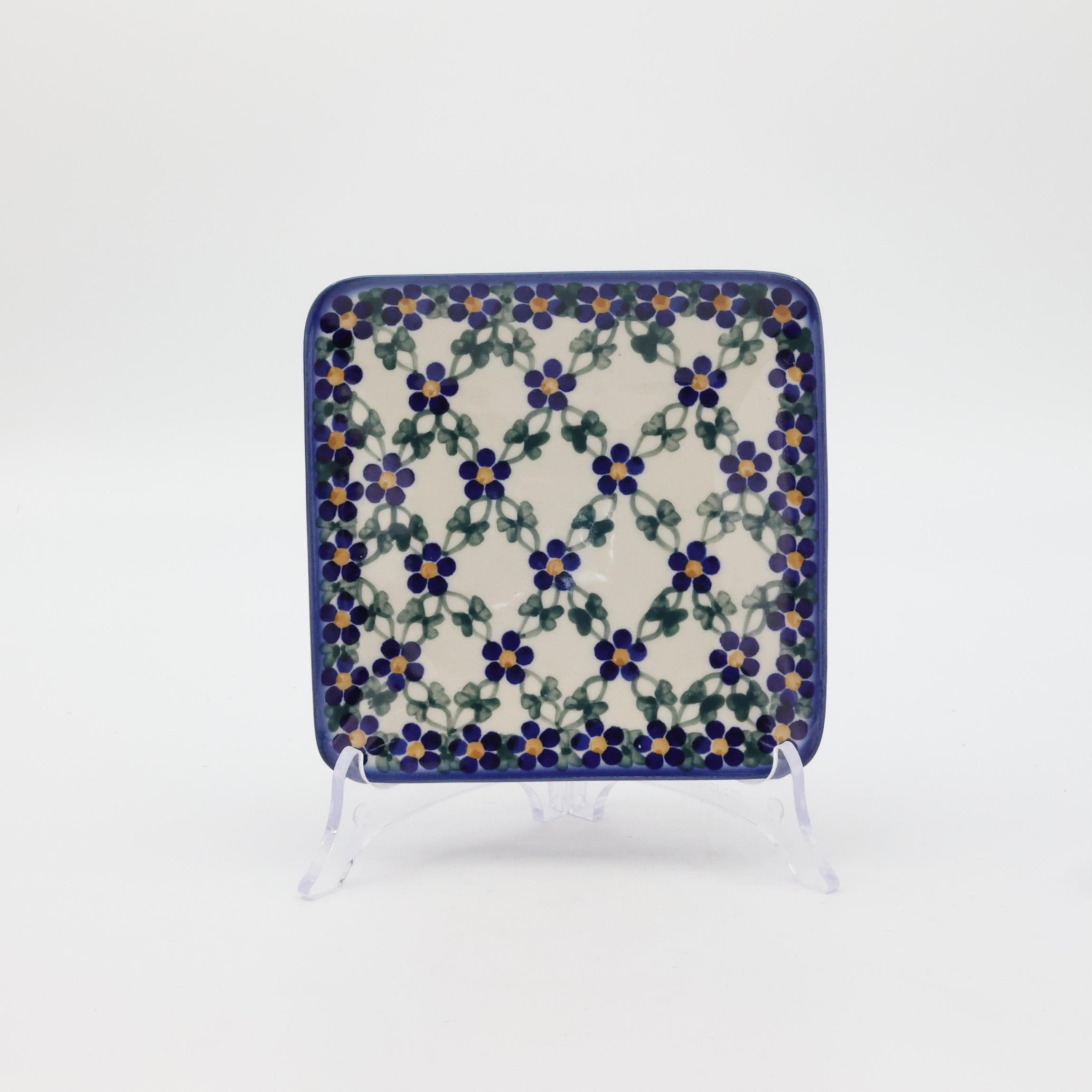 Kwadratowa tacka ceramiczna SUSHI z ceramiki bolesławieckiej – ręcznie malowana.