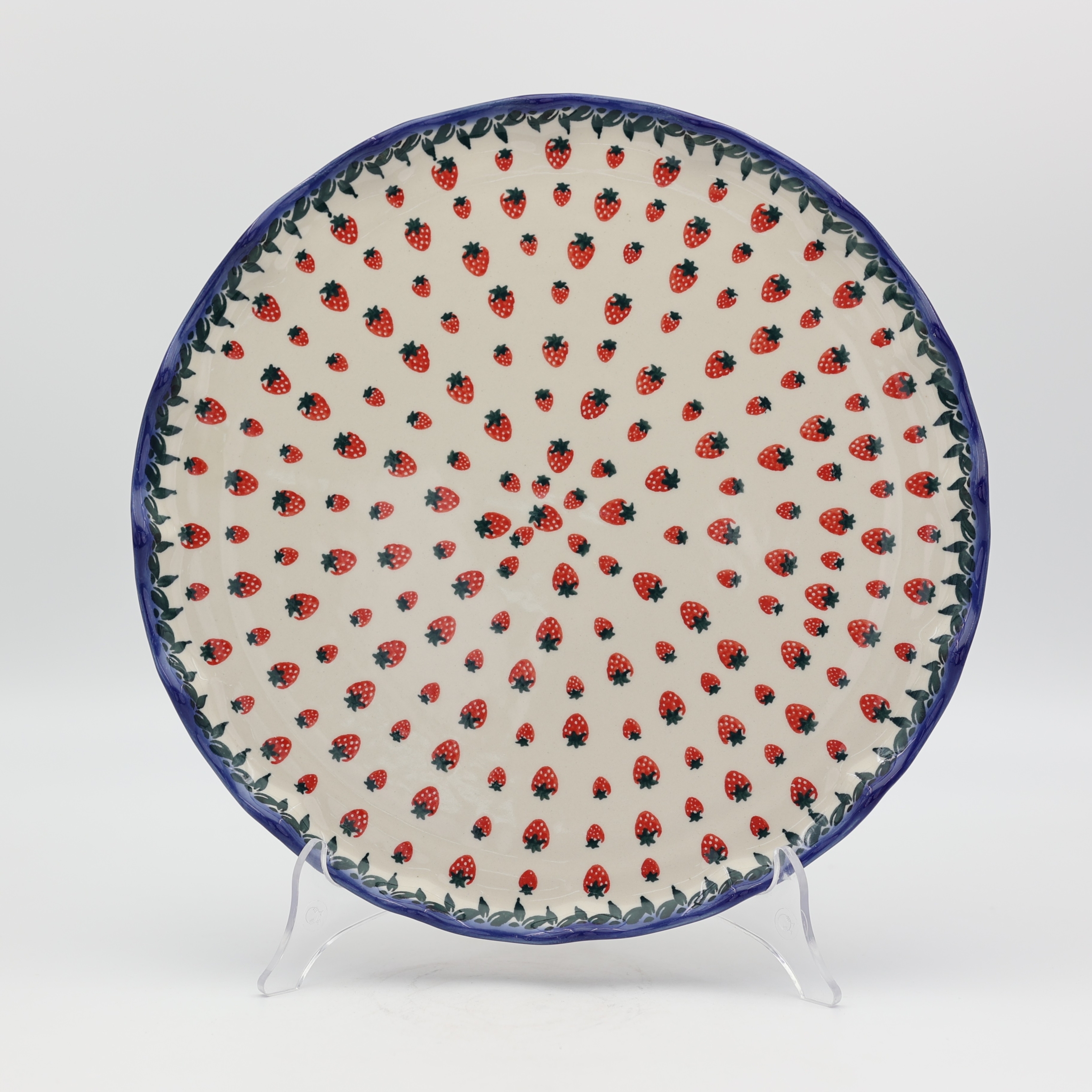 Patera ceramiczna FALA 32,5 cm Bolesławiec – ręcznie malowany talerz.