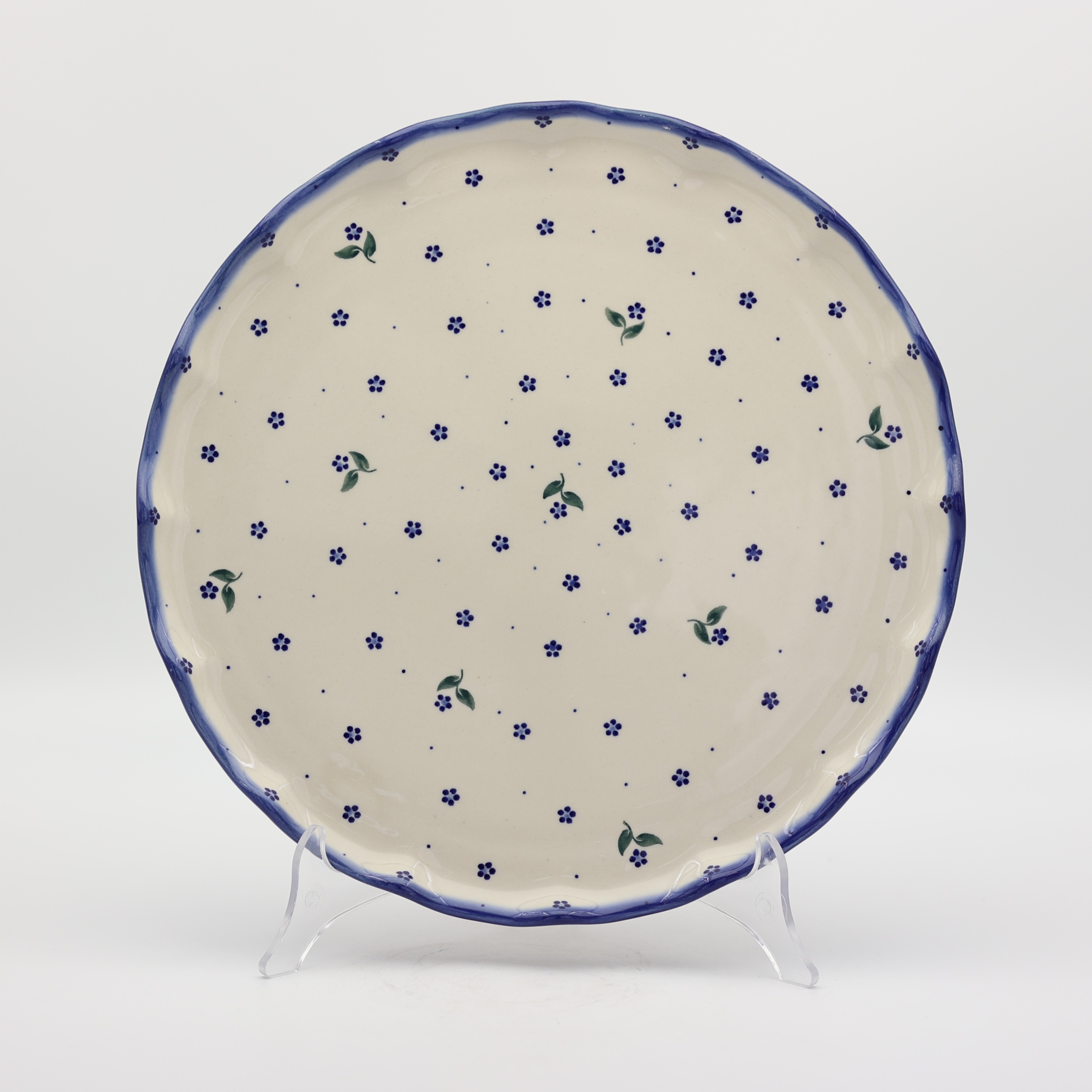 Patera ceramiczna FALA 32,5 cm Bolesławiec – ręcznie malowany talerz.