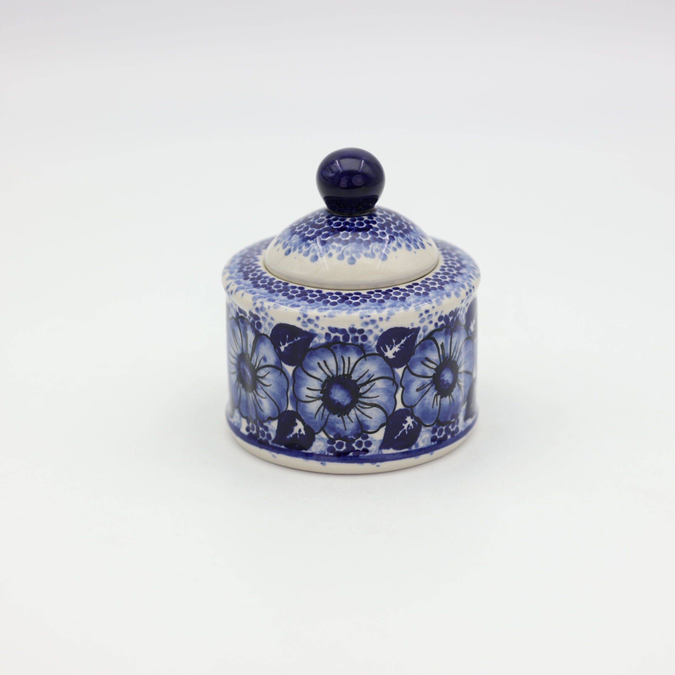 Cukiernica ceramiczna z pokrywką Bolesławiec – ręcznie malowana ceramika.