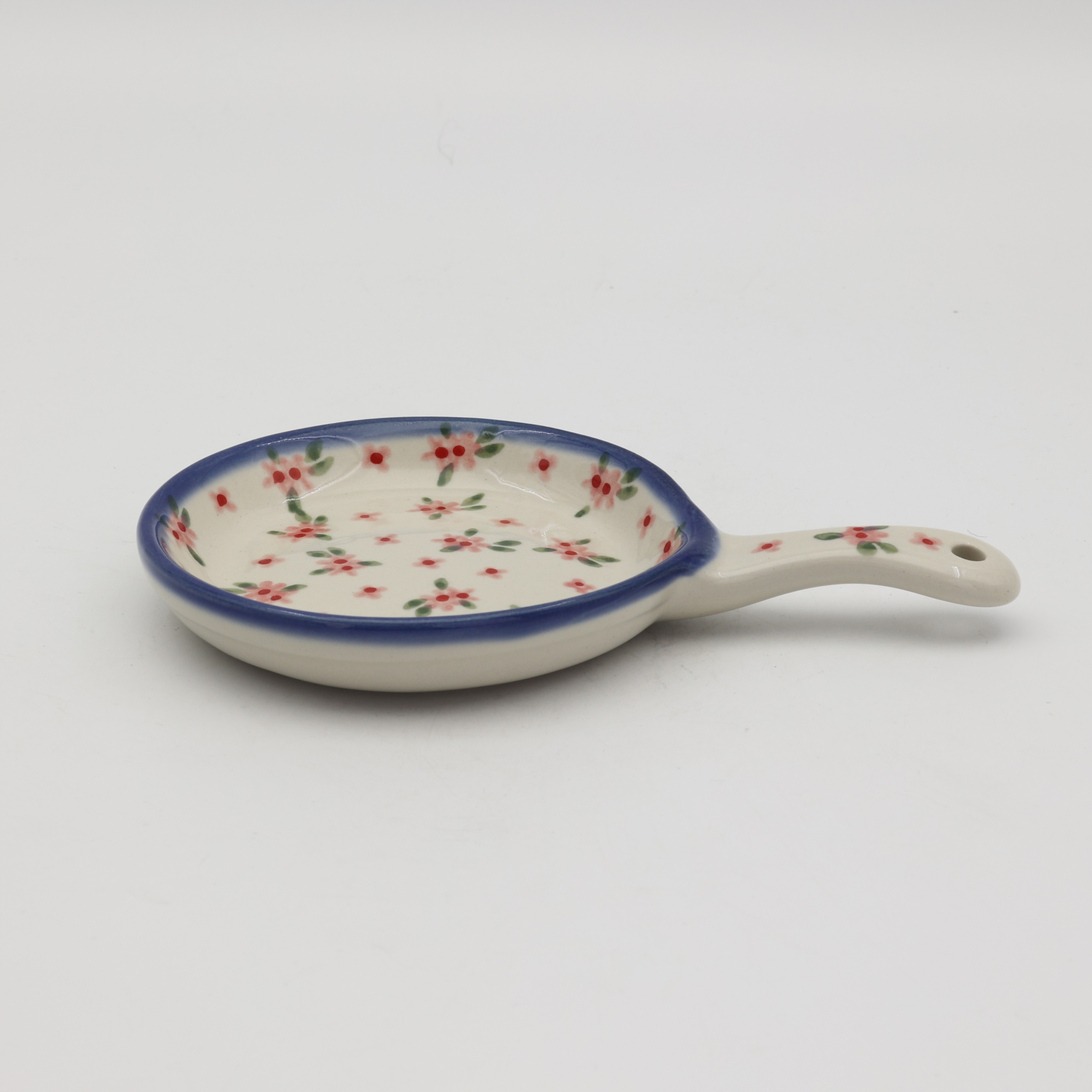 Ręcznie malowana mała patelnia ceramiczna z Bolesławca.